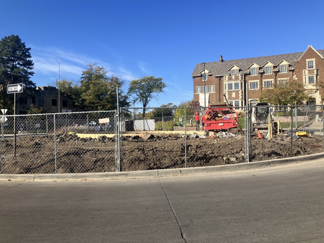 KU’s Chi Omega Fountain is gone for now, as crews undertake major
